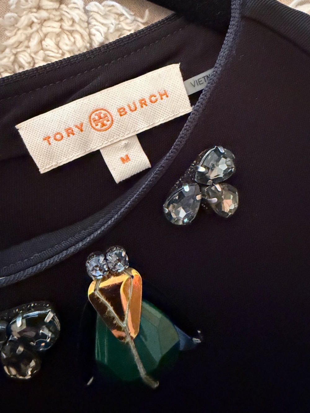 Tory Burch Black Long-Sleeve Dress with Jewel Neck M - Picture 6 of 6